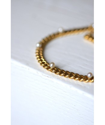 Bracelet gourmette ancien en or jaune et perles fines 50-70% off 