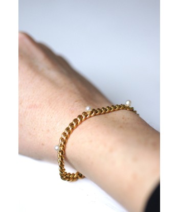 Bracelet gourmette ancien en or jaune et perles fines 50-70% off 