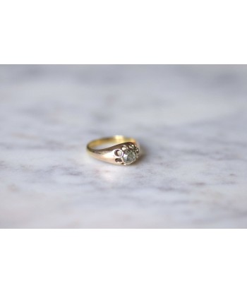 Bague jonc Victorienne ancienne en or et diamant ou a consommer sur place