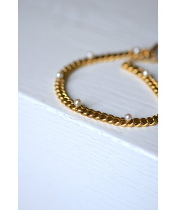 Bracelet gourmette ancien en or jaune et perles fines 50-70% off 