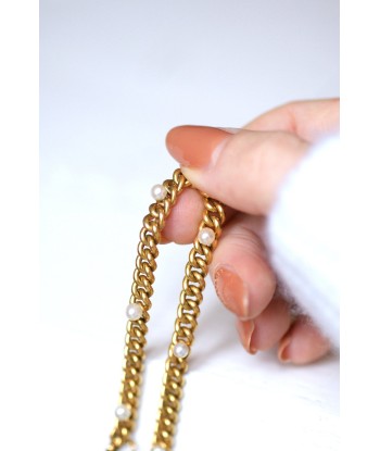 Bracelet gourmette ancien en or jaune et perles fines 50-70% off 