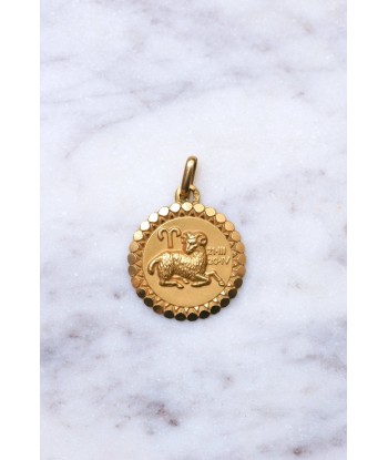 Pendentif médaille or jaune vintage astrologique Bélier acheter en ligne