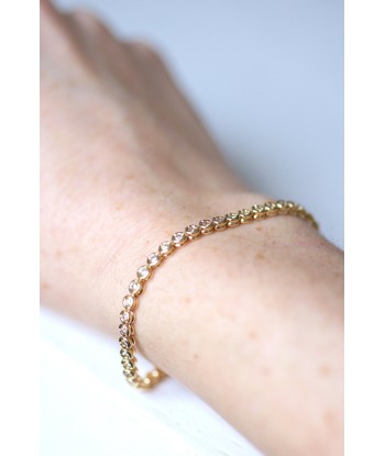 Bracelet ligne vintage en or jaune et diamants, 1.10Cts plus qu'un jeu 