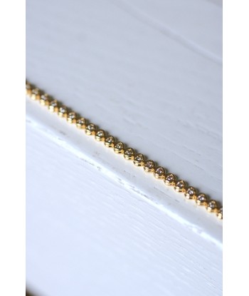 Bracelet ligne vintage en or jaune et diamants, 1.10Cts plus qu'un jeu 