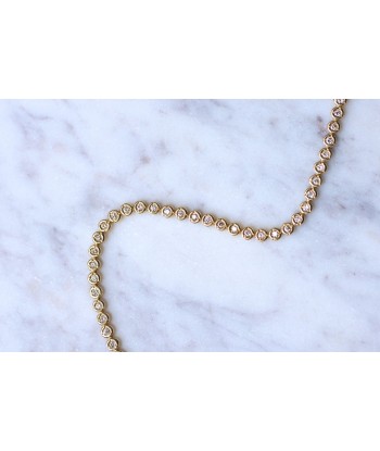 Bracelet ligne vintage en or jaune et diamants, 1.10Cts plus qu'un jeu 