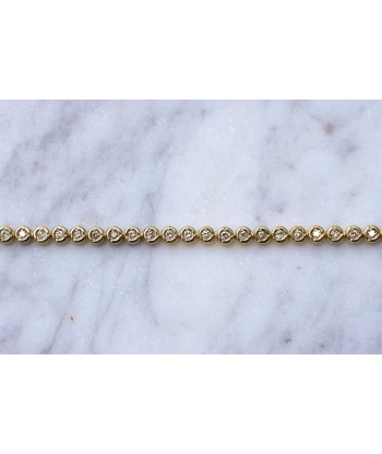 Bracelet ligne vintage en or jaune et diamants, 1.10Cts plus qu'un jeu 