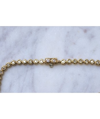 Bracelet ligne vintage en or jaune et diamants, 1.10Cts plus qu'un jeu 