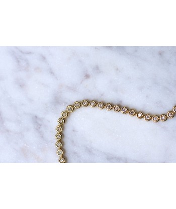 Bracelet ligne vintage en or jaune et diamants, 1.10Cts plus qu'un jeu 