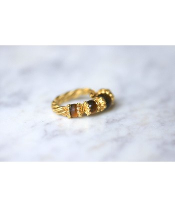 Bague tête de lion Ilias Lalaounis or jaune et quartz oeil de tigre Les magasins à Paris et en Île-de-France