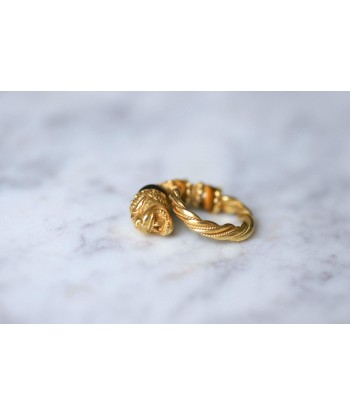 Bague tête de lion Ilias Lalaounis or jaune et quartz oeil de tigre Les magasins à Paris et en Île-de-France