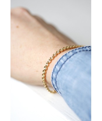 Bracelet ligne vintage en or jaune et diamants, 1.30 Cts rembourrage situé sous