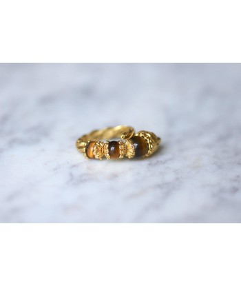 Bague tête de lion Ilias Lalaounis or jaune et quartz oeil de tigre Les magasins à Paris et en Île-de-France