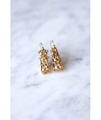 Boucles d'oreilles anciennes dormeuses brisures en or et perles l'achat 