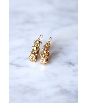 Boucles d'oreilles anciennes dormeuses brisures en or et perles l'achat 