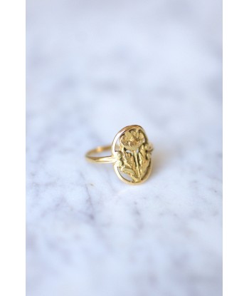 Bague fleur Style Art Nouveau or jaune du meilleur 