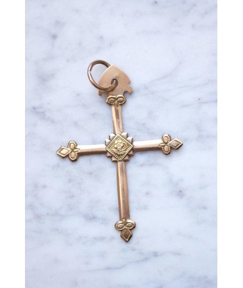 Croix Jeannette ancienne régionale en or rose 18Kt livraison gratuite