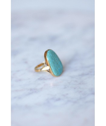 Bague ancienne turquoise intaille gravée sur or de pas cher