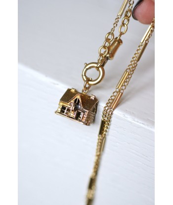 Pendentif charm vintage maison en or Venez acheter