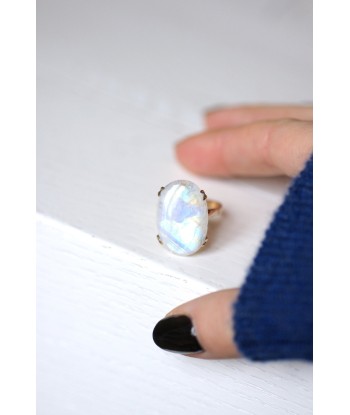 Bague de cocktail vintage labradorite sur or Livraison rapide