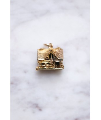 Pendentif charm vintage maison en or Venez acheter