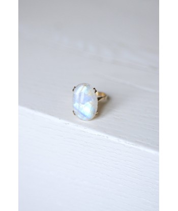 Bague de cocktail vintage labradorite sur or Livraison rapide