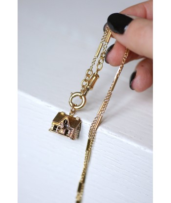 Pendentif charm vintage maison en or Venez acheter