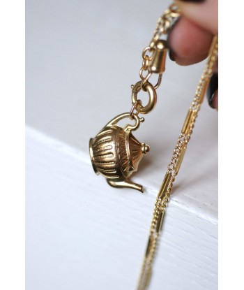 Pendentif vintage théière en or jaune pour bénéficier 