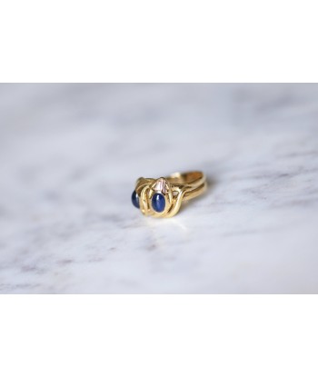 Bague Serpents enroulés Victorienne or jaune et saphirs cabochon 50-70% off 