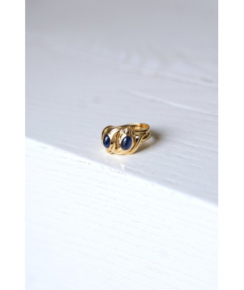 Bague Serpents enroulés Victorienne or jaune et saphirs cabochon 50-70% off 