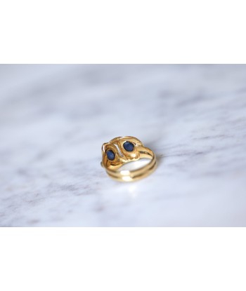 Bague Serpents enroulés Victorienne or jaune et saphirs cabochon 50-70% off 