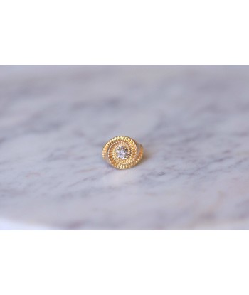 Bague tourbillon vintage en or rose et diamant une grave pollution 