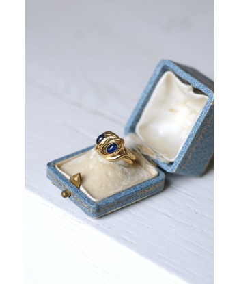 Bague Serpents enroulés Victorienne or jaune et saphirs cabochon 50-70% off 