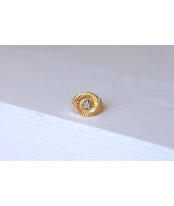 Bague tourbillon vintage en or rose et diamant une grave pollution 