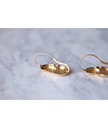 Grande boucles d'oreilles anciennes dormeuses en or basket pas cher