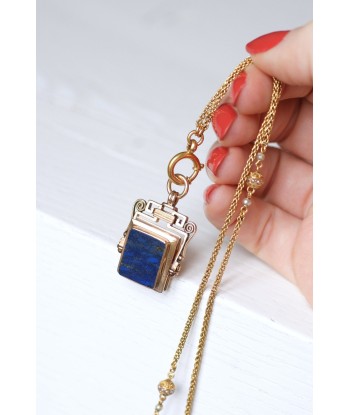 Pendentif porte photo médaillon ancien or rose et lapis lazuli sélection de produits