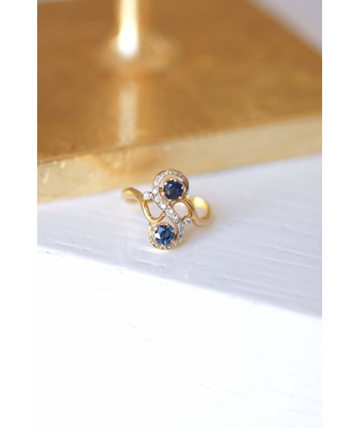 Bague toi et moi vintage saphirs et diamants Profitez des Offres !