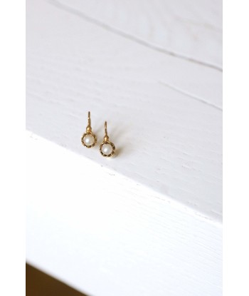 Boucles d'oreilles dormeuses anciennes en or et perles la chaussure