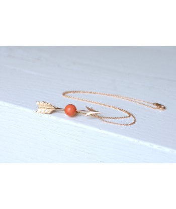 Collier flèche ancien or et corail plus qu'un jeu 