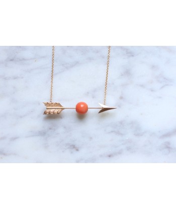 Collier flèche ancien or et corail plus qu'un jeu 