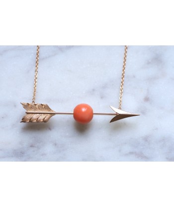 Collier flèche ancien or et corail plus qu'un jeu 