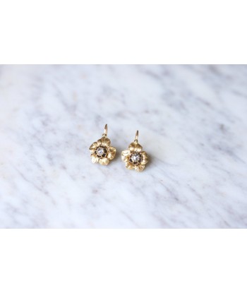 Boucles d'oreilles fleurs anciennes or et diamant 50% de réduction en Octobre 2024