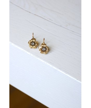 Boucles d'oreilles fleurs anciennes or et diamant 50% de réduction en Octobre 2024