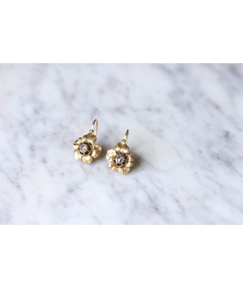 Boucles d'oreilles fleurs anciennes or et diamant 50% de réduction en Octobre 2024