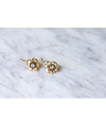 Boucles d'oreilles fleurs anciennes or et diamant 50% de réduction en Octobre 2024