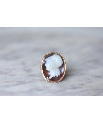 Bague ancienne camée agate, profil Athéna shop