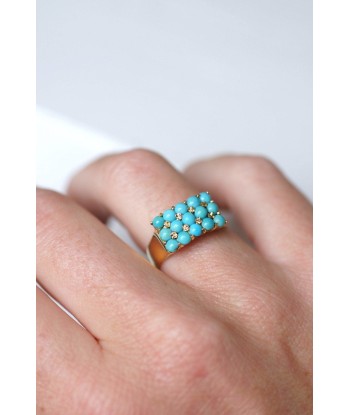 Bague chevalière vintage turquoises store