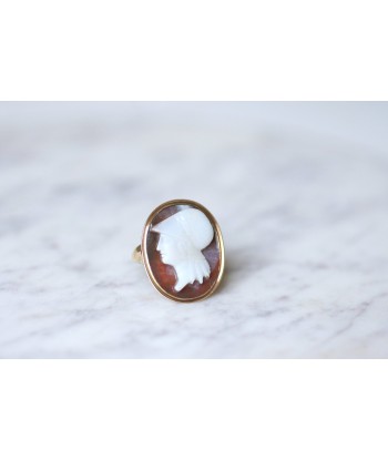 Bague ancienne camée agate, profil Athéna shop