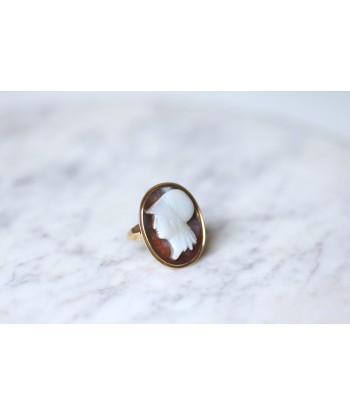 Bague ancienne camée agate, profil Athéna shop