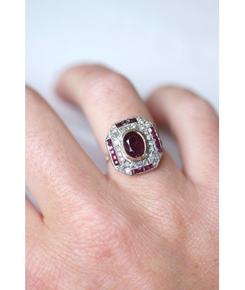 Bague de fiançailles Art Deco diamants et rubis Découvrez la collection