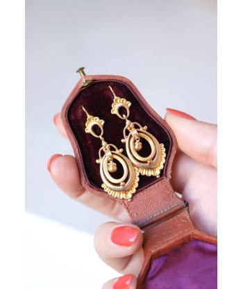 Longues boucles d'oreilles anciennes en or store